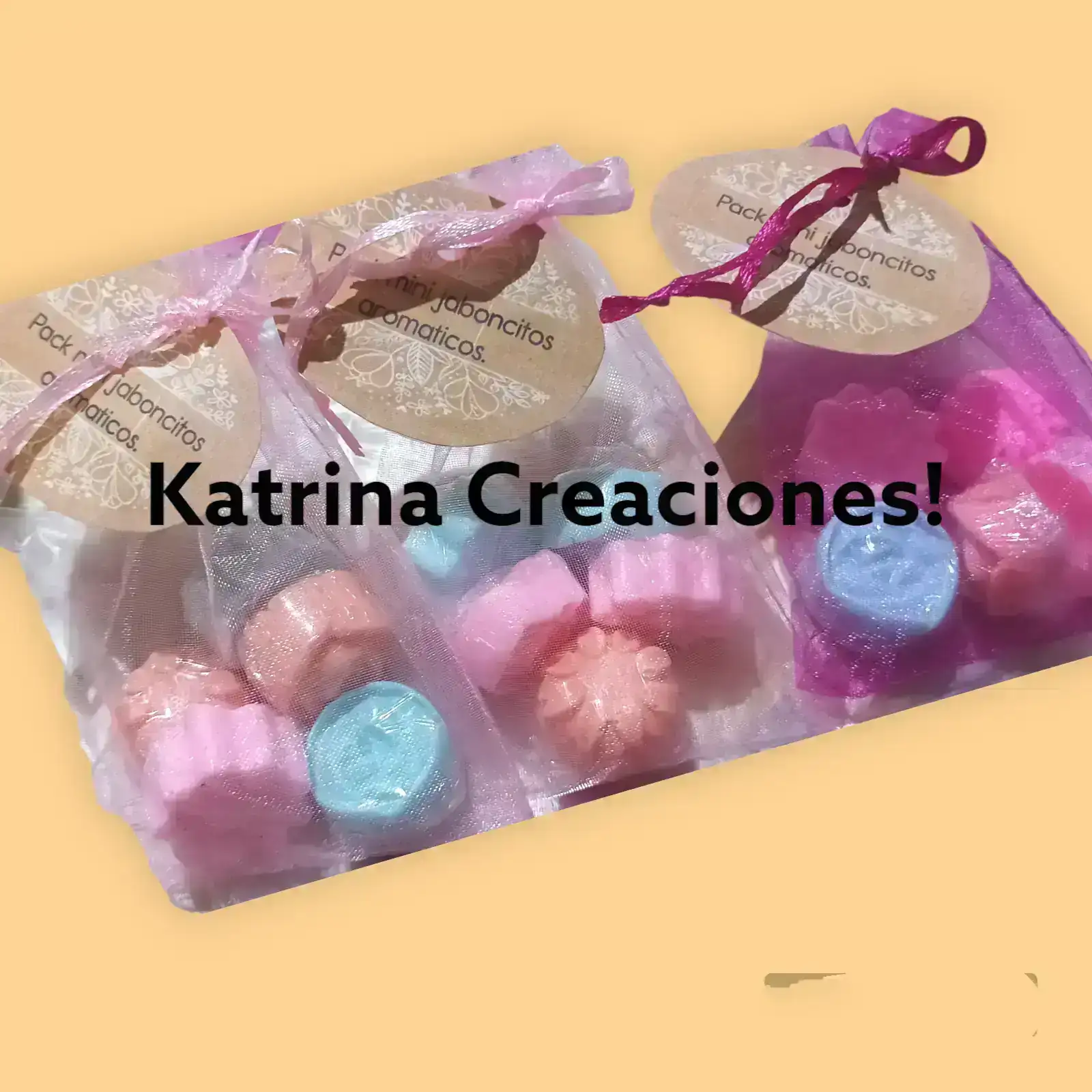 Pack de 5 mini jabones flores o corazones souveniles aromáticos 