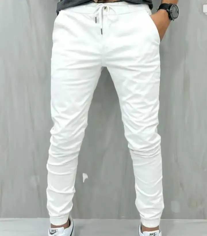 Pantalon jogger blanco de caballero 