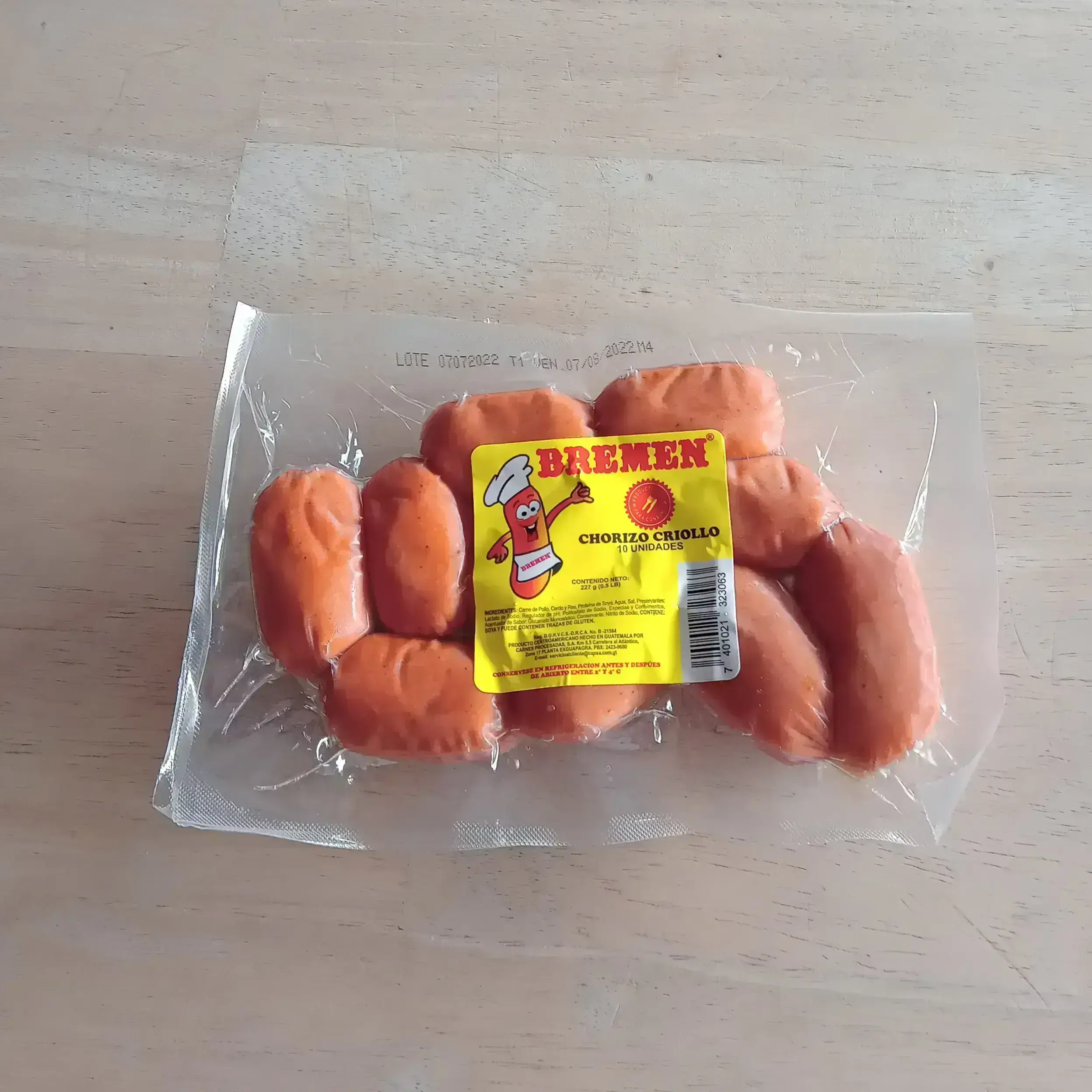 Chorizo criollo 10 unidades  bremen