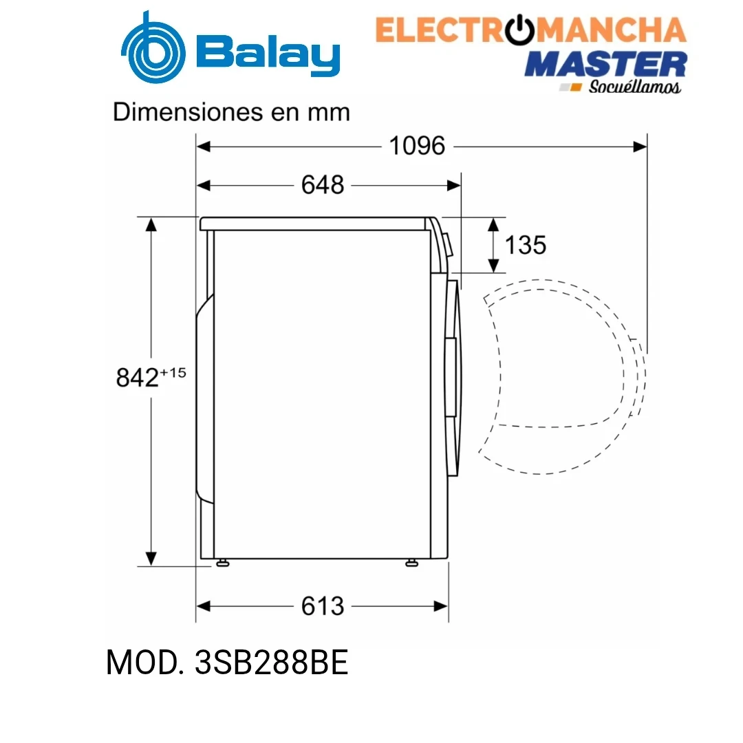 SECADORA BALAY 3SB288BE 8 KG. B.CALOR A++ E 8