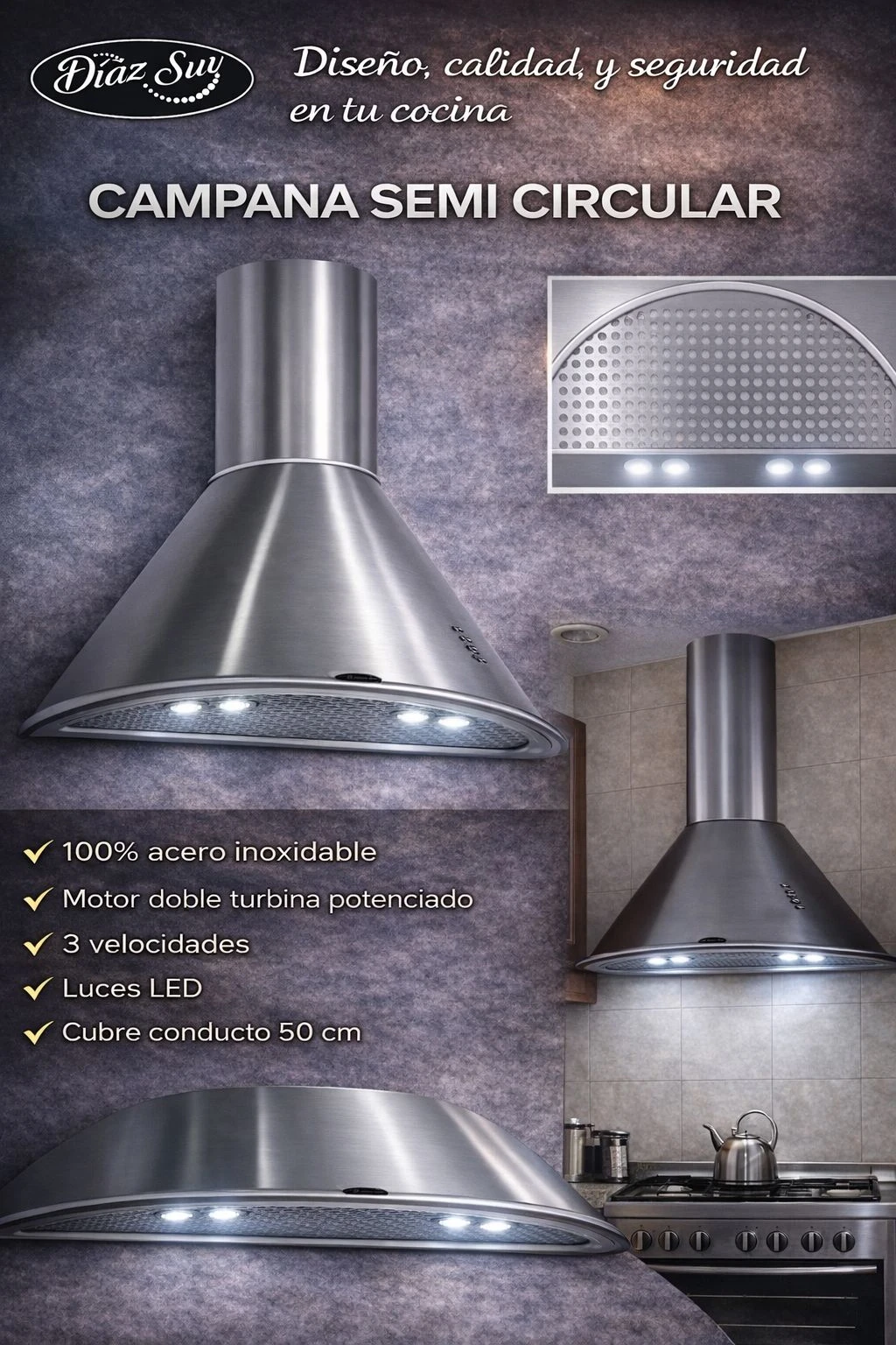 Campana Slim Flat de la marca Díaz Sur