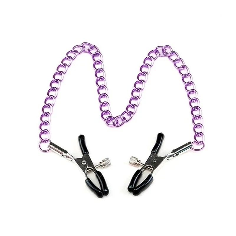 Pinzas para Pezones con Cadena Violeta 