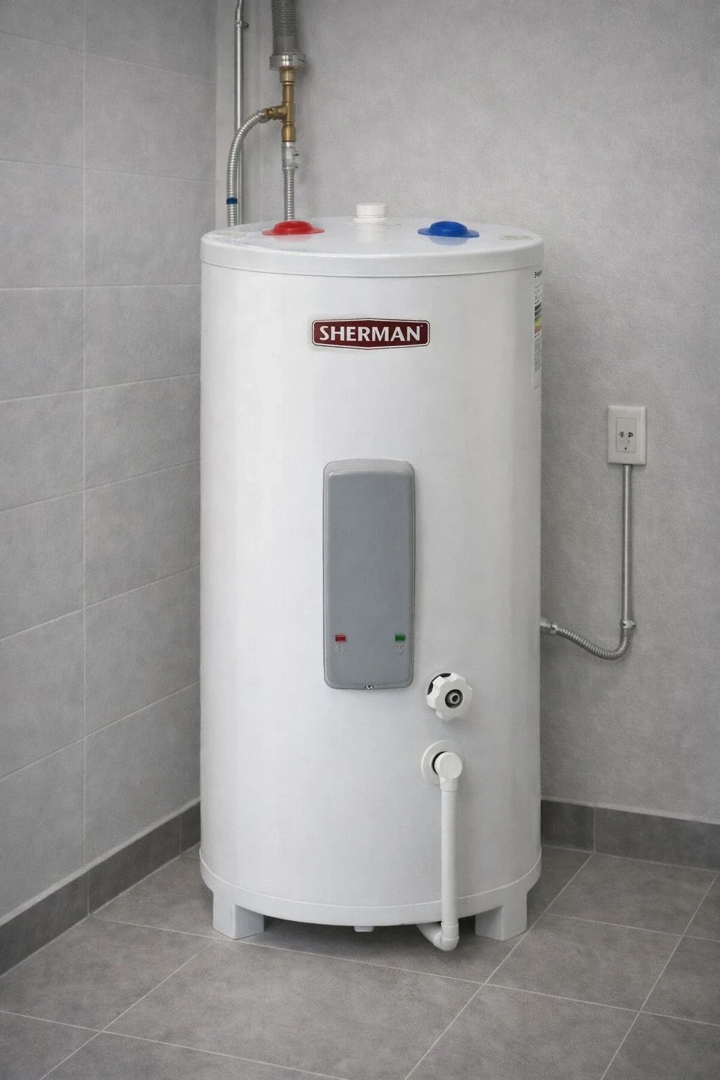 TERMOTANQUE ELECTRICO SHERMAN 55LTS C/SUPERIOR  DE PIE