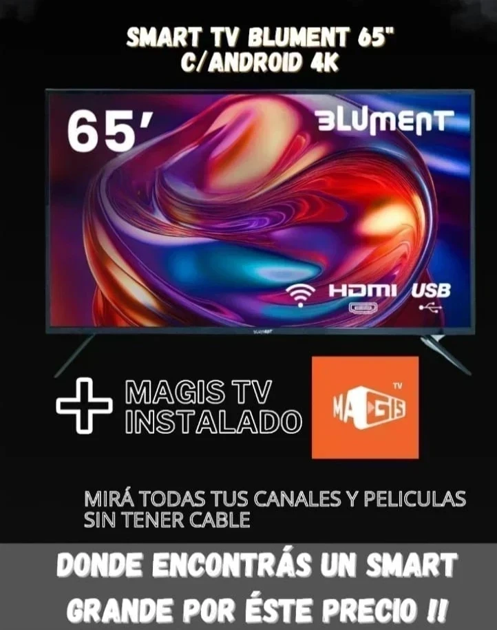 SMART TV BLUMENT 65" C/ANDROID 