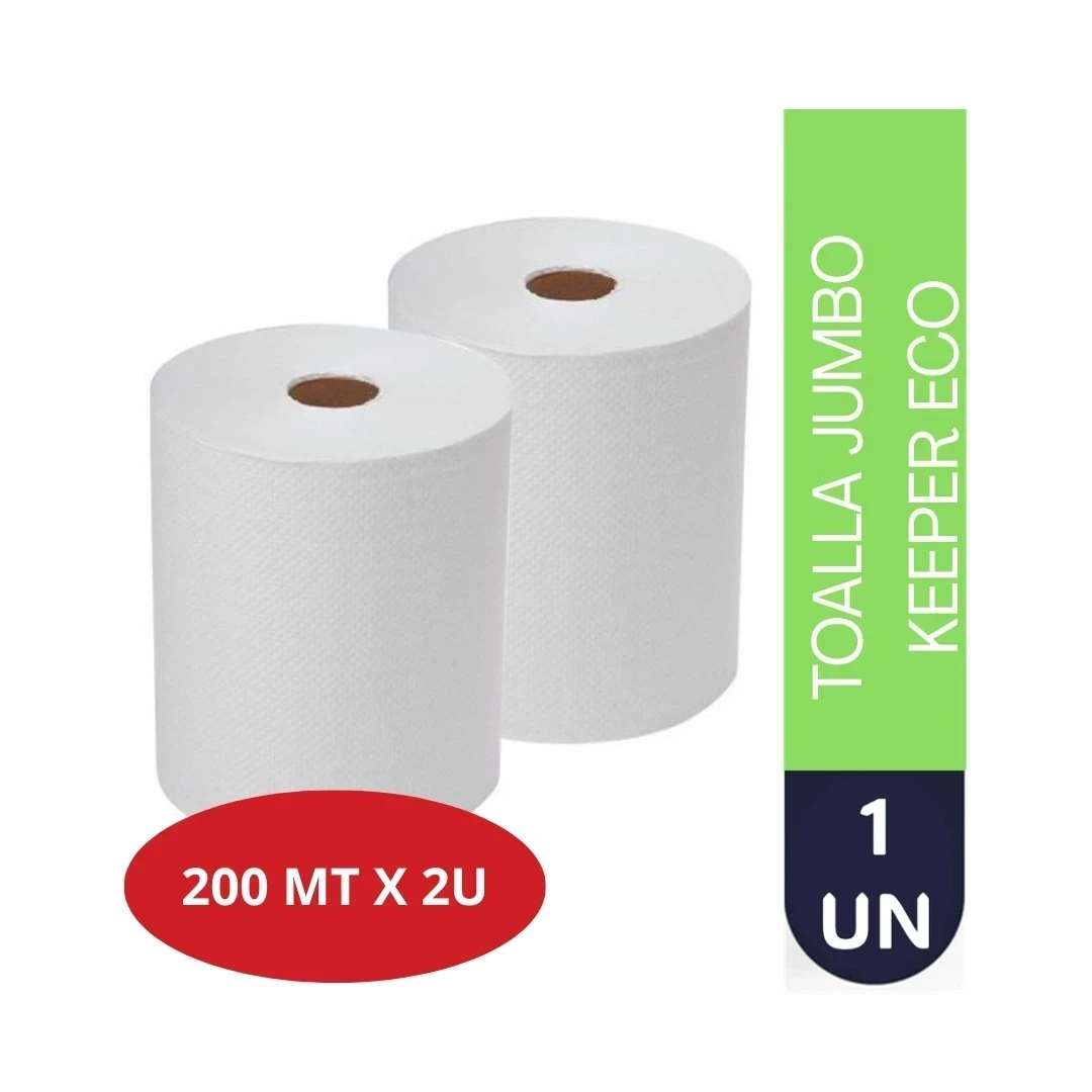 TOALLA JUMBO KEEPER ECO 200 X 2 UN