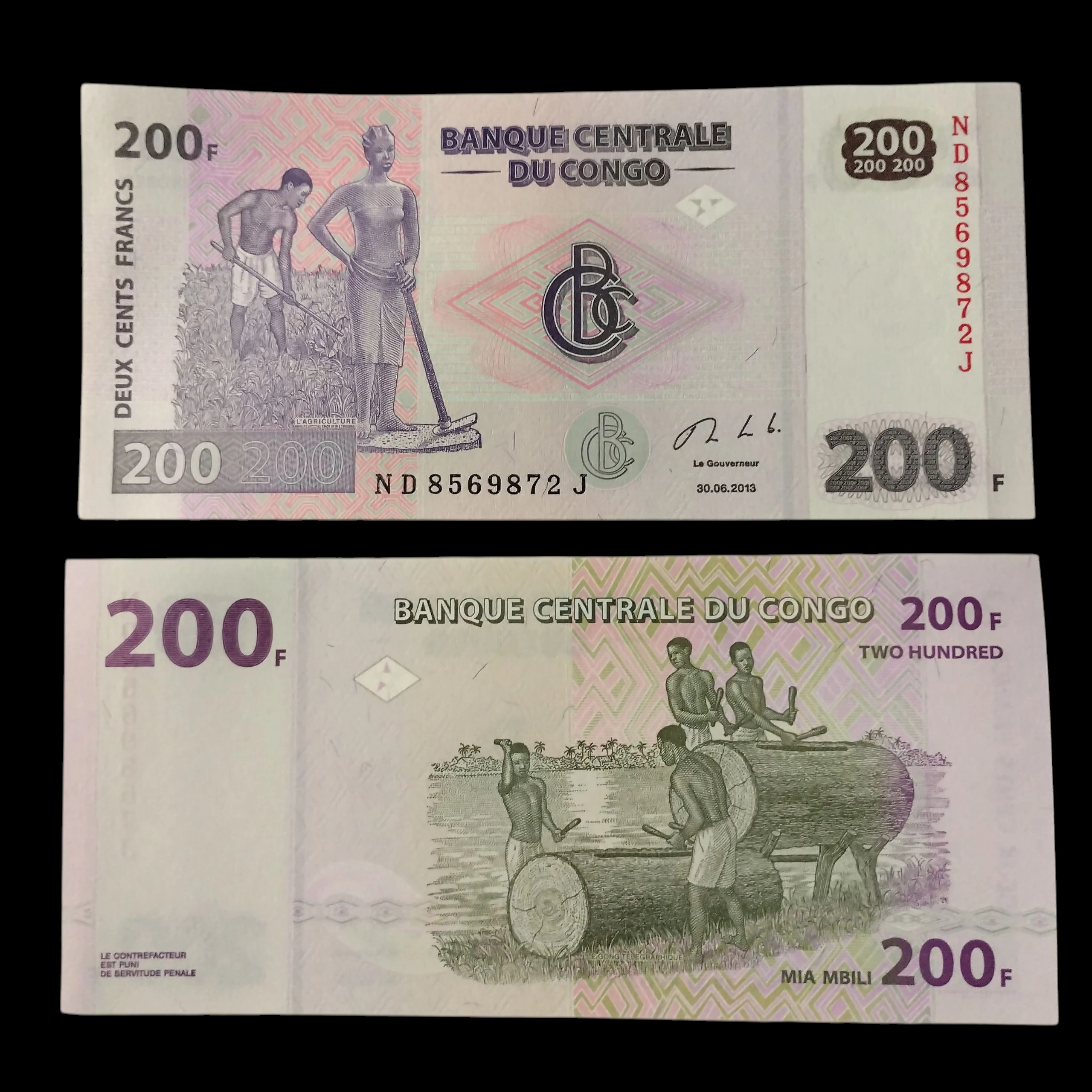 • Congo 200 francos UNC