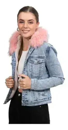 MAYOREO NIÑA Mod. 400 Chamarra Roosevelt Azul claro/rosa