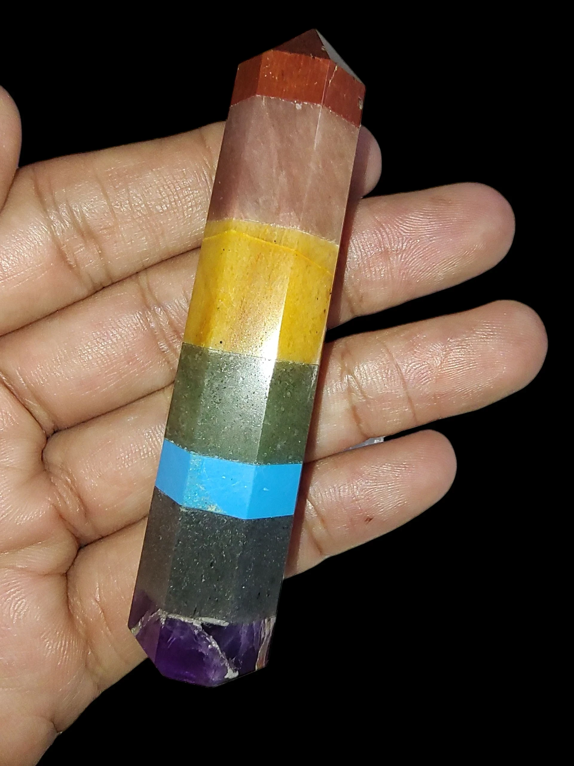 Obelisco siete (7) chakras genuino de 85 mm. 3