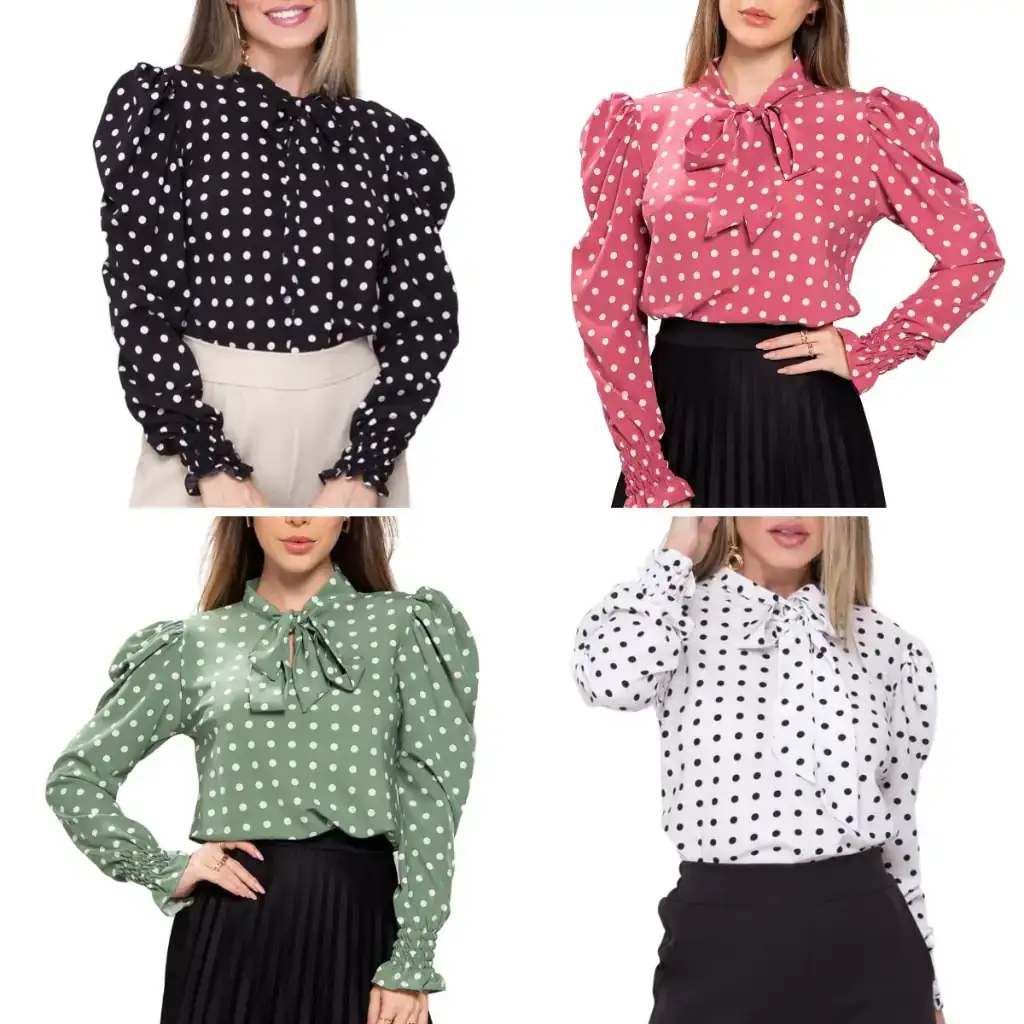 Blusa Manga Longa Bolinhas