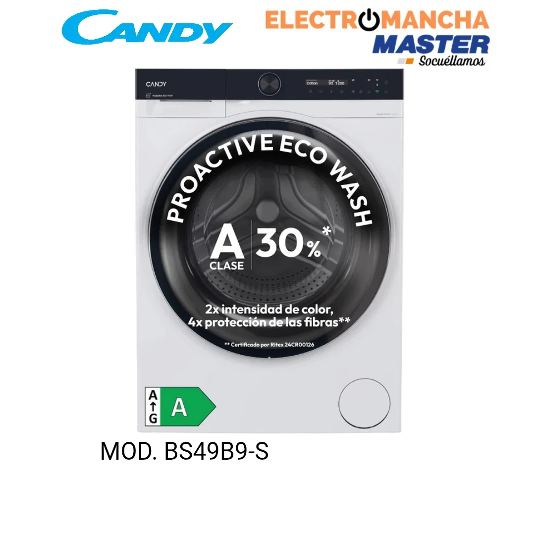 LAVADORA CANDY BS49B9-S 9 KILOS 1400 RPM CLASE A-30% 2