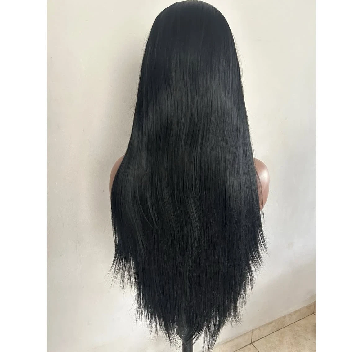 Peluca de aspecto natural Semi Negra, 28” frontal lace 13x4 4