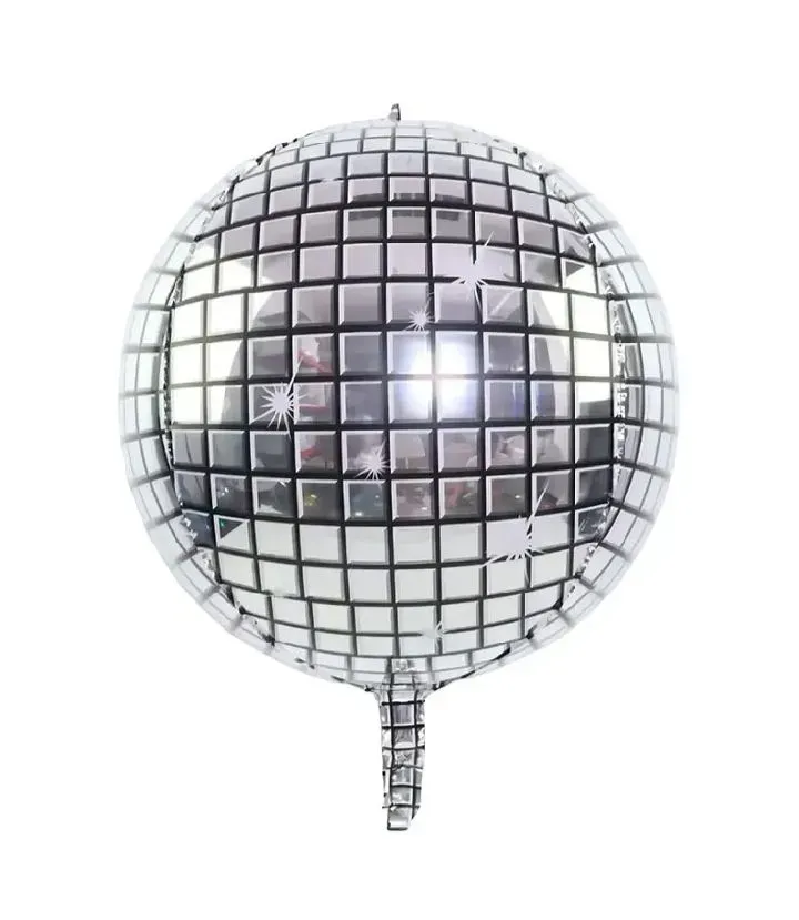 Globo metalizado bola/esfera 4D boliche plata 18 pulgadas 