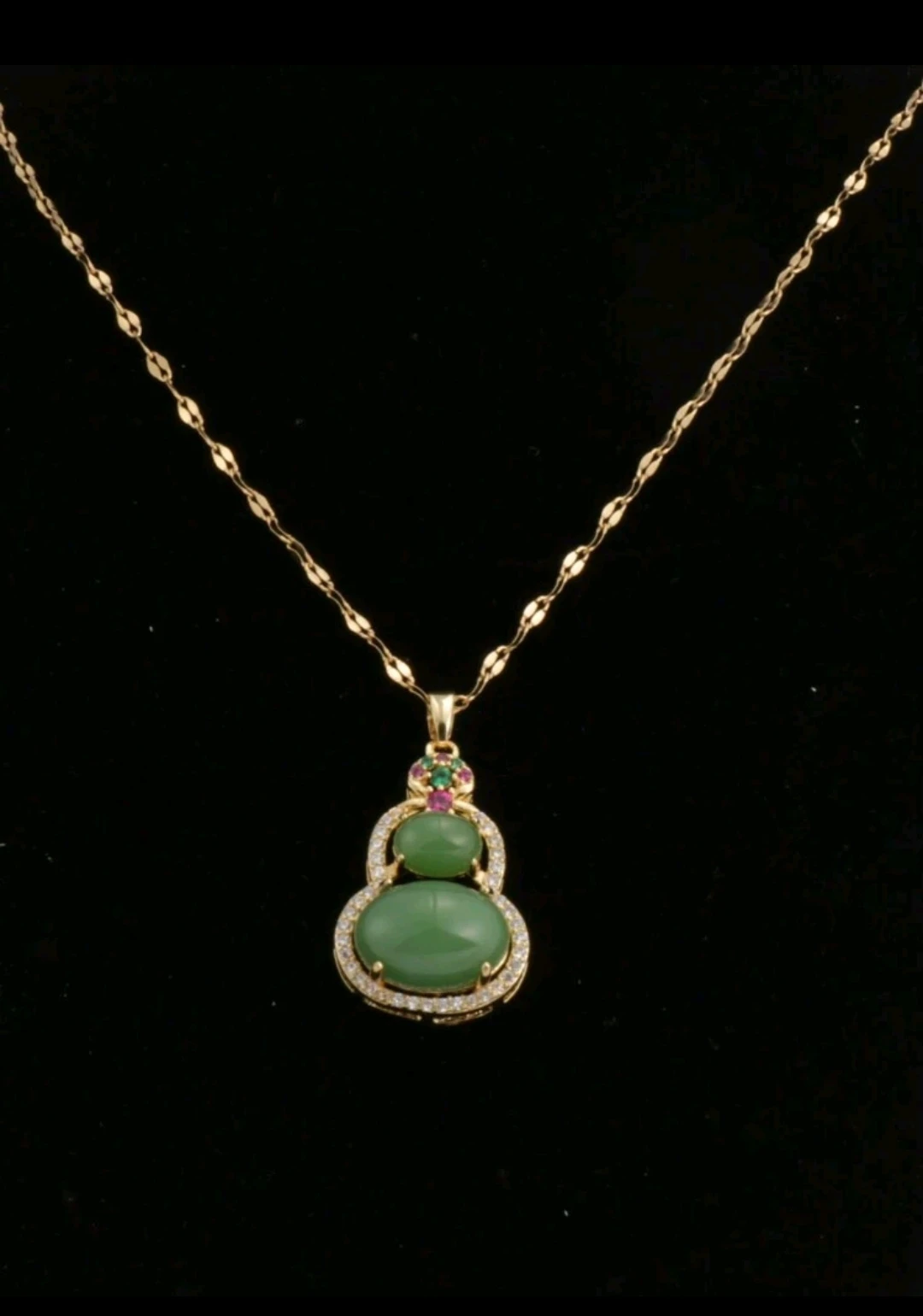 Collar colgante/ Calabaza: Suerte & Éxito. Jade imitación  5