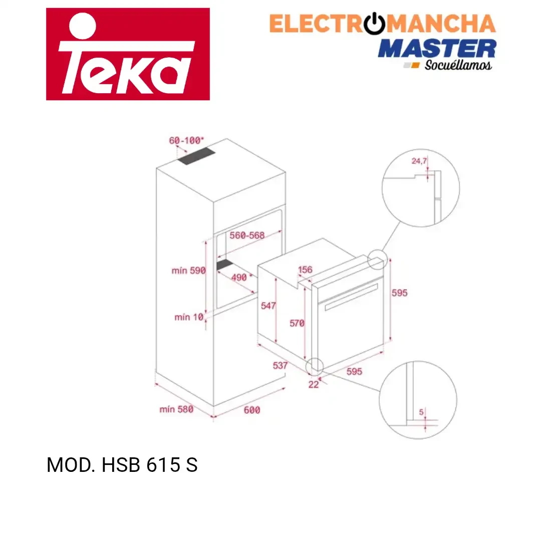 HORNO TEKA HSB 615 S INOX MULTIFUNCION A 2