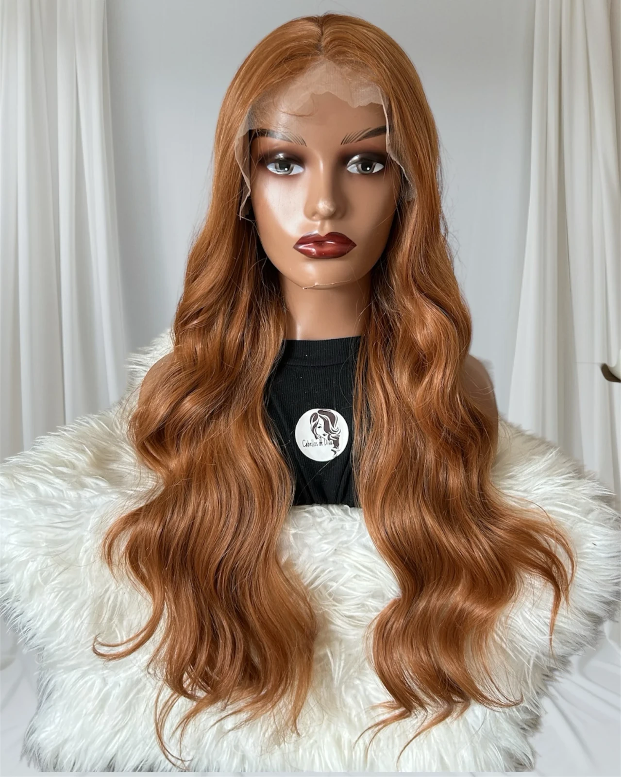 Peluca Semi ondulada, frontal lace 13x4  de 30 pulgada  2