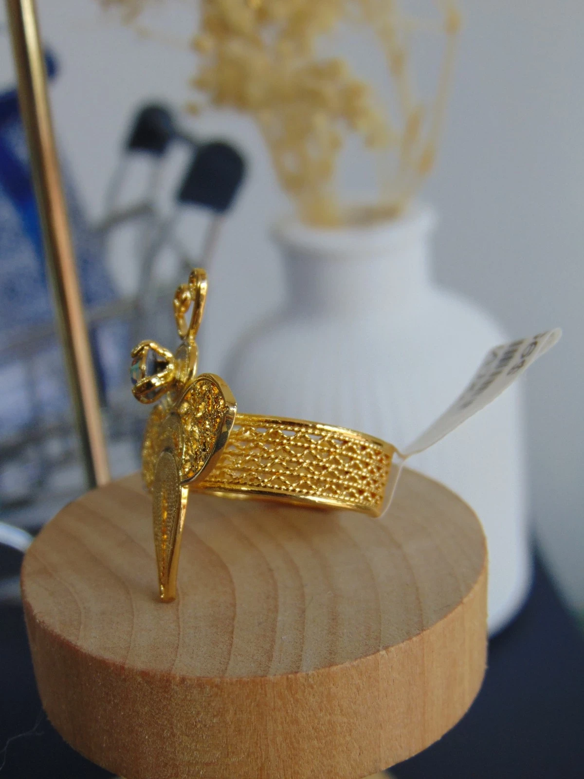 ANILLO BAÑO DE ORO 24K LIBELULA FILIGRANA 2