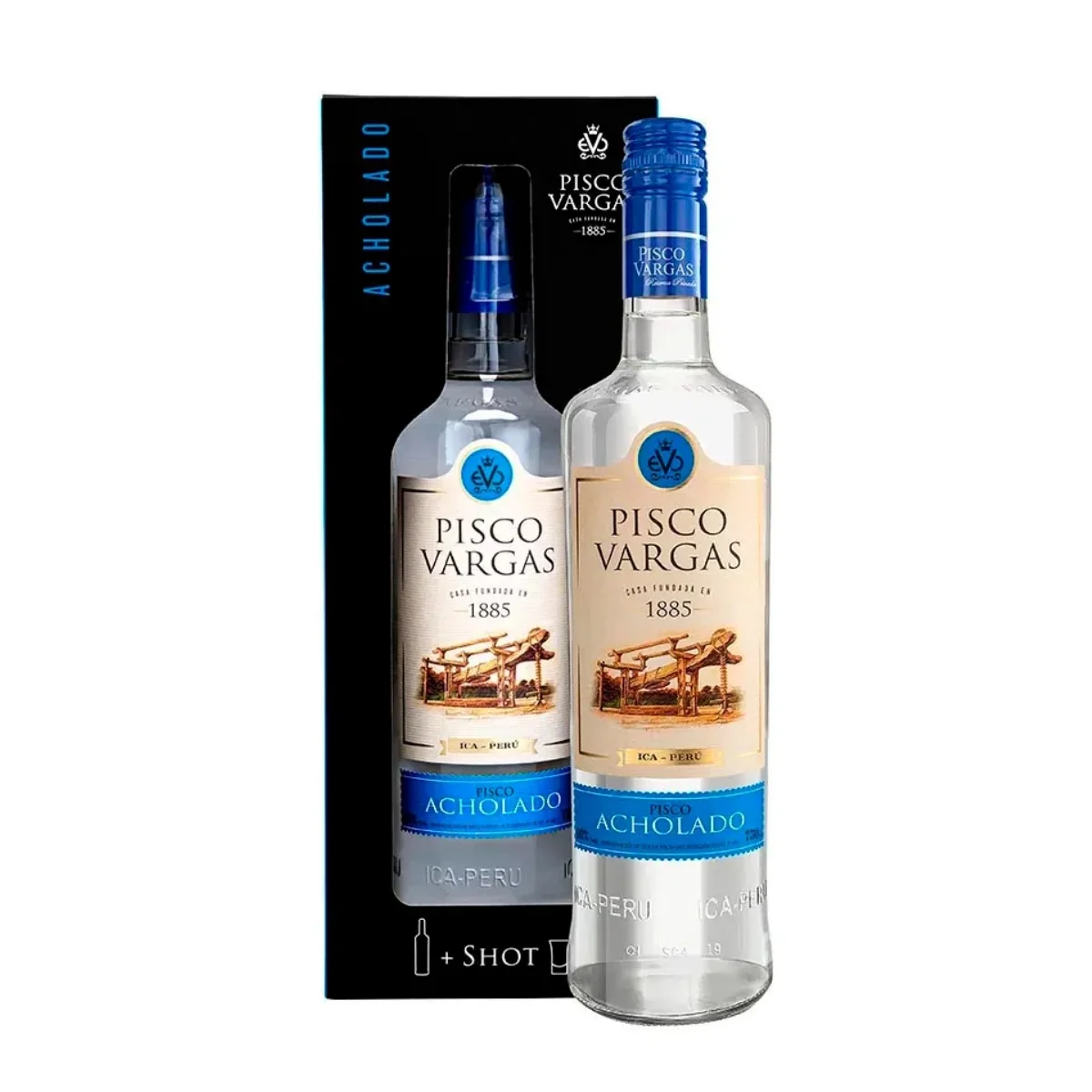 PISCO VARGAS ACHOLADO CON SHOT 750 ML