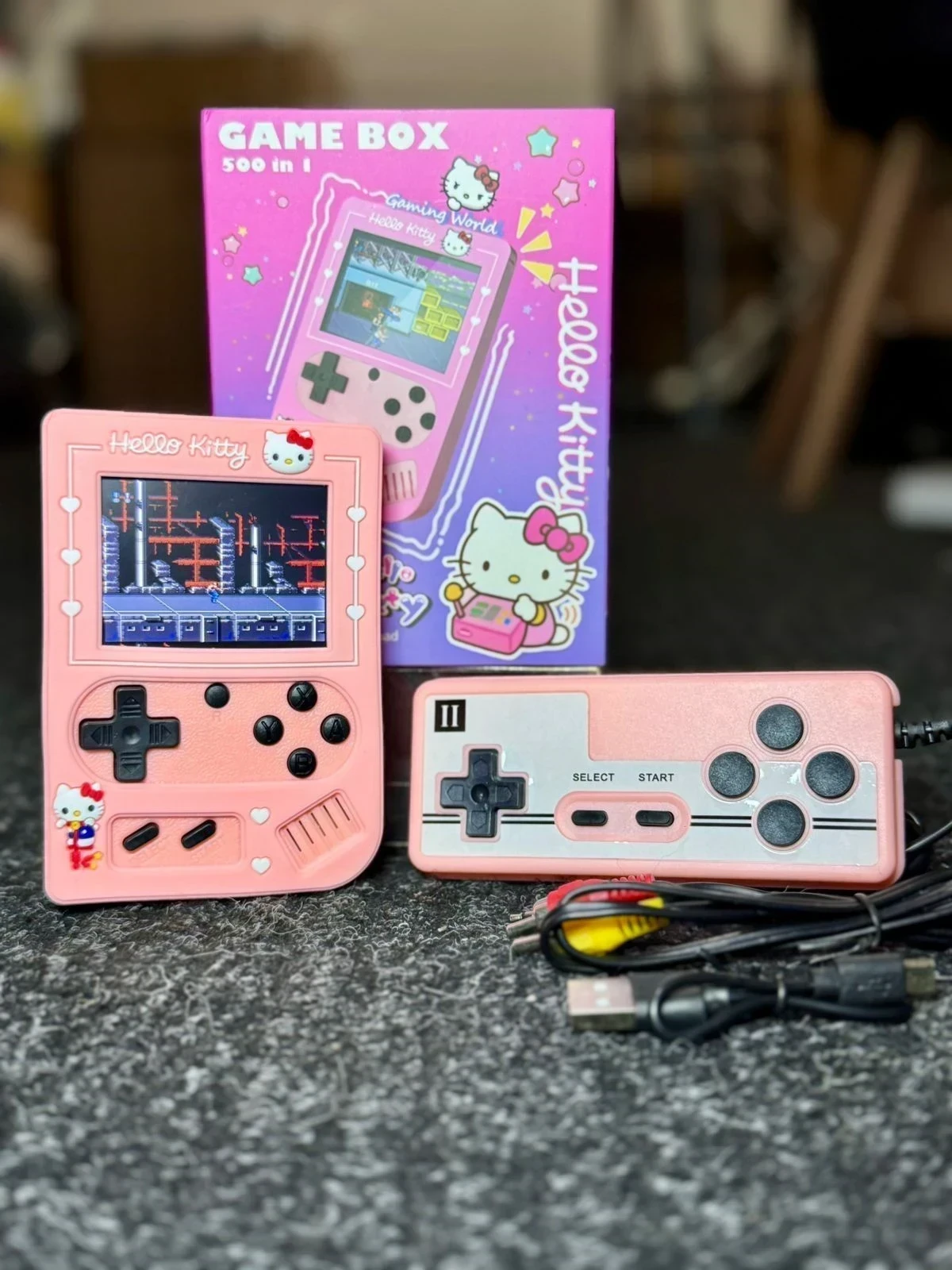 CONSOLA RETRO NINTENDO 500 JUEGOS EN 1 - INCLUYE CONTROL, CARGADOR Y CABLE  2