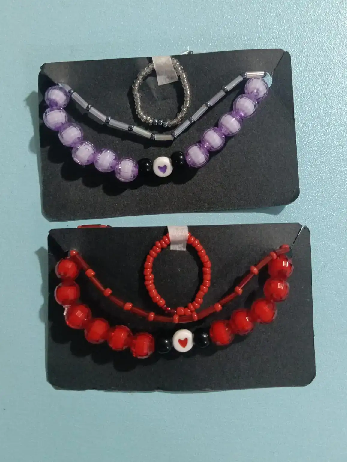 JUEGO DE 2 MANILLAS + ANILLO ARTESANAL ELASTICAS