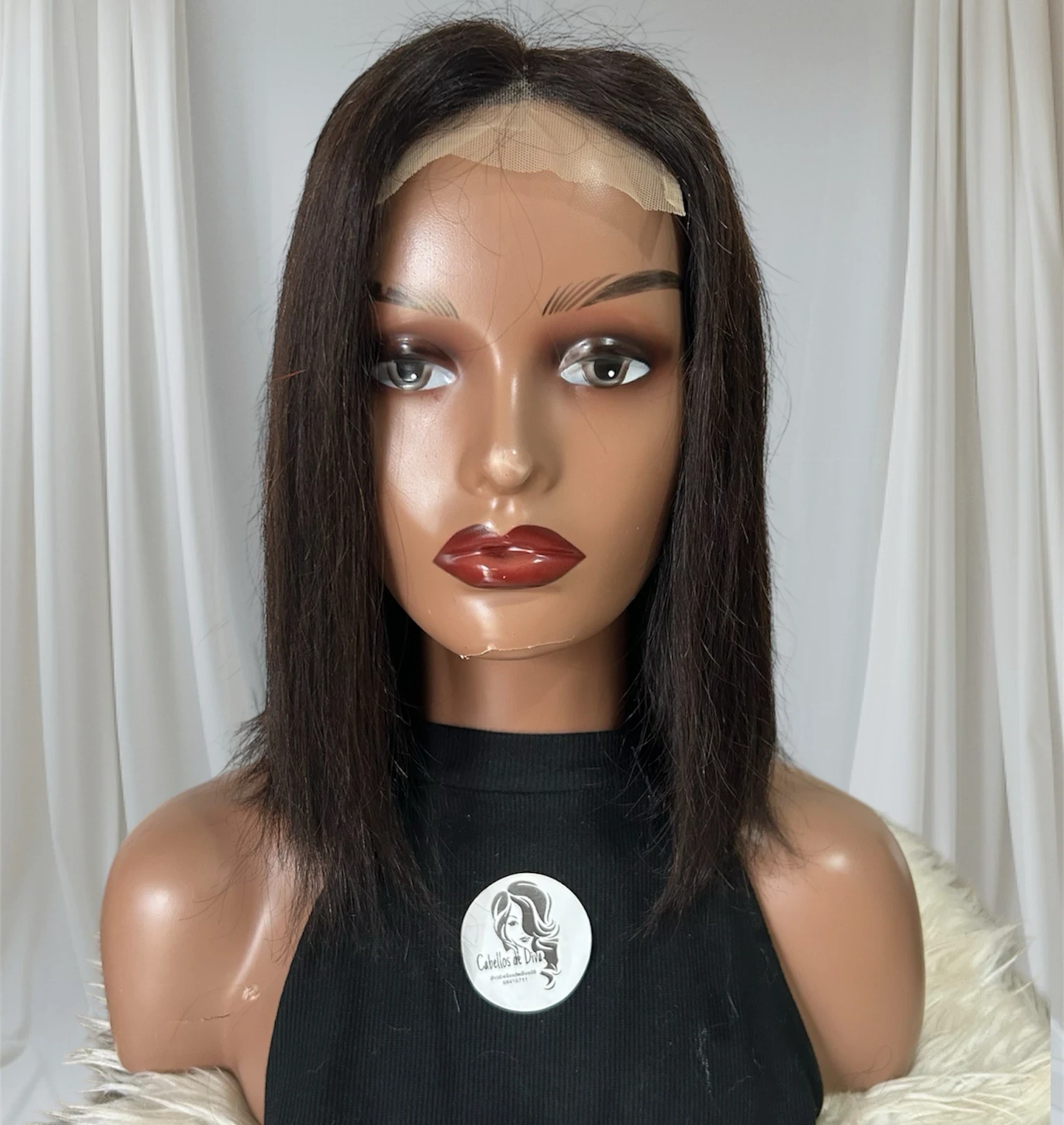 Peluca Bob de cabello humano 12” frontal lace 4x4  2