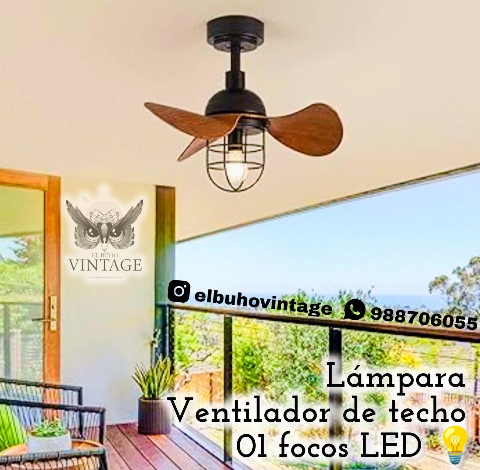 Lámpara Ventilador Vintage 