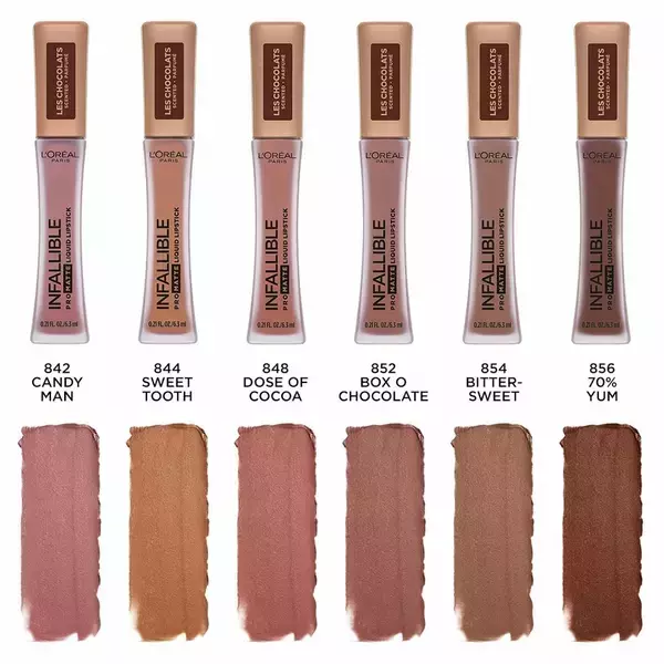 Labial líquido  infallible Pro-Matte de L'Oreal Paris Cosmetics, les'chocolats