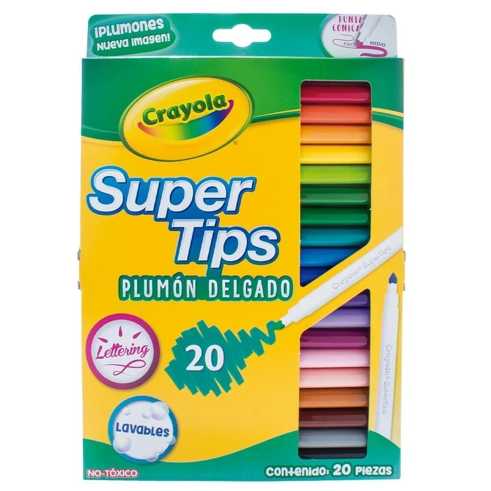 super tips plumines crayola c/20 colores