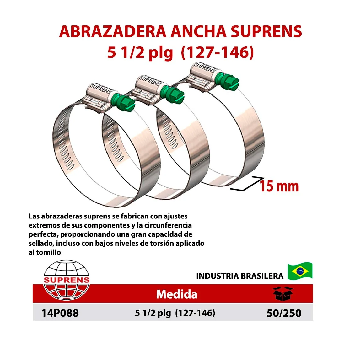 ABRAZADERA PERFORADA SUPRENS 5 1/2" (127-146)