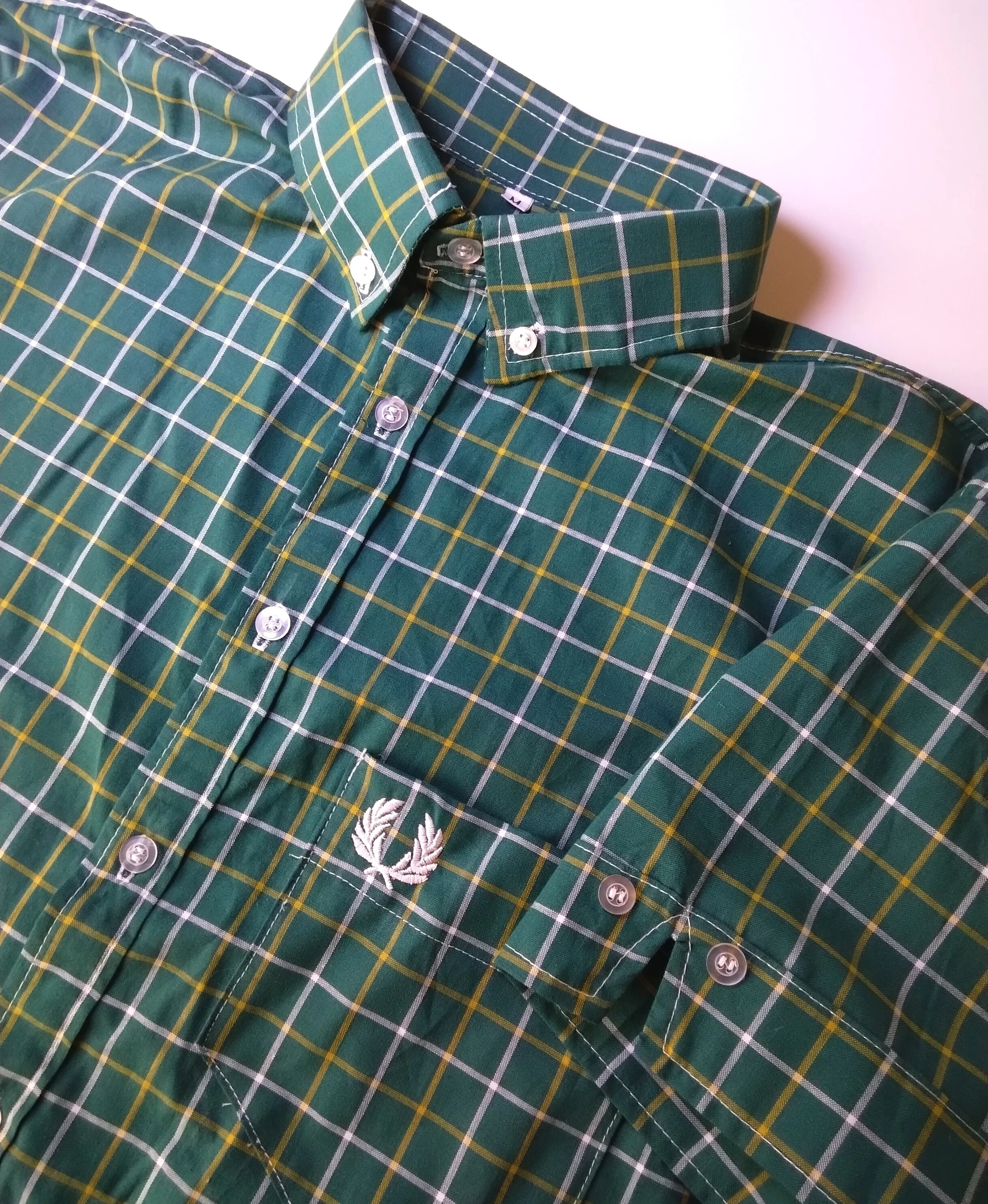 Camisa  verde con lineas amarillas  2