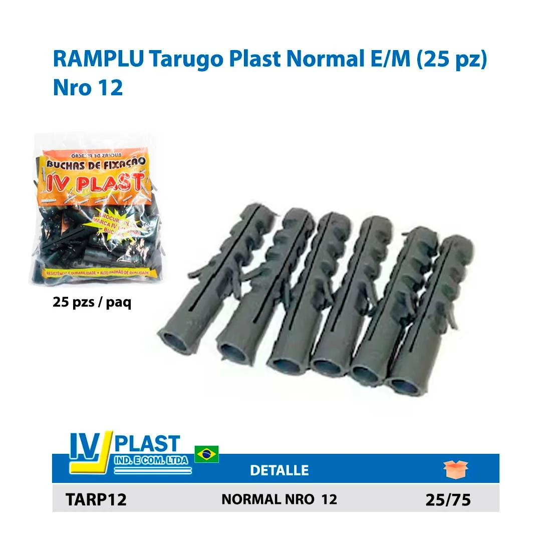RAMPLU Tarugo Plast Normal E/M (25 pz) Nro 12 