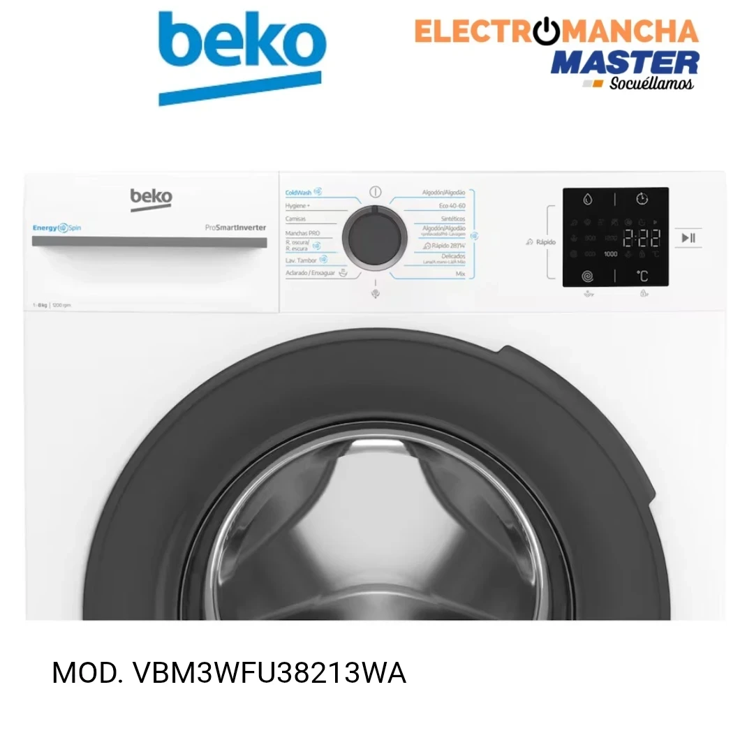 LAVADORA BEKO VBM3WFT38213WA 8 KILOS 1200 RPM. A 5