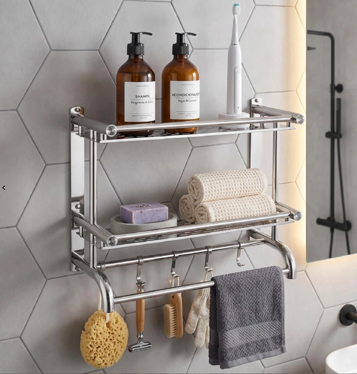 ESTANTE ORGANIZADOR DE BAÑO CON TOALLERO WAGGS 