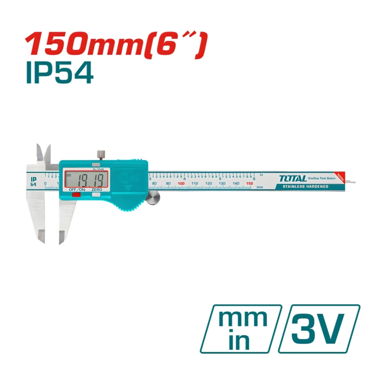 TMT321506 Calibrador digital (vernier) 150mm 6'' con estuche total