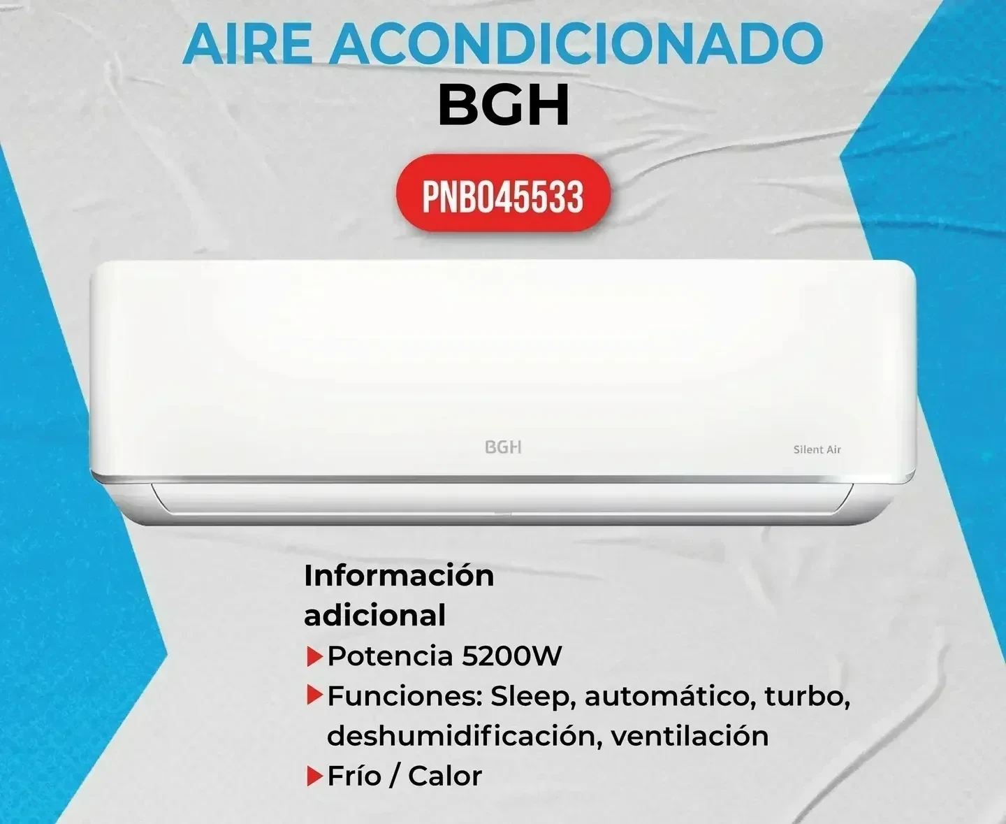 Aire Ac. Bgh 5200w frio/calor