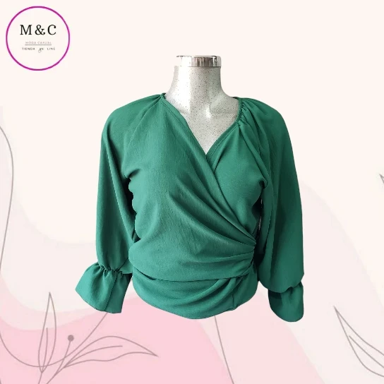 Blusa Talla G cruzada manga larga