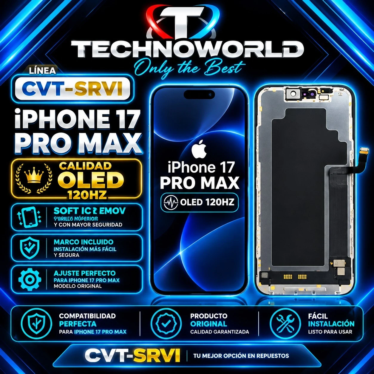 Mod Cvt Iphone 17 pro max oled 120hz ic Rem