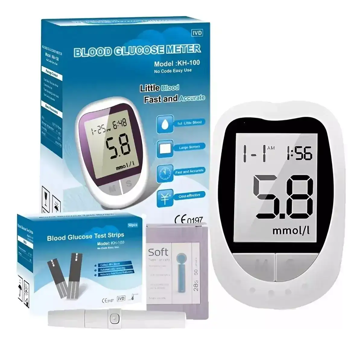 Glucometro Digital Kit Lancetas Y Agujas