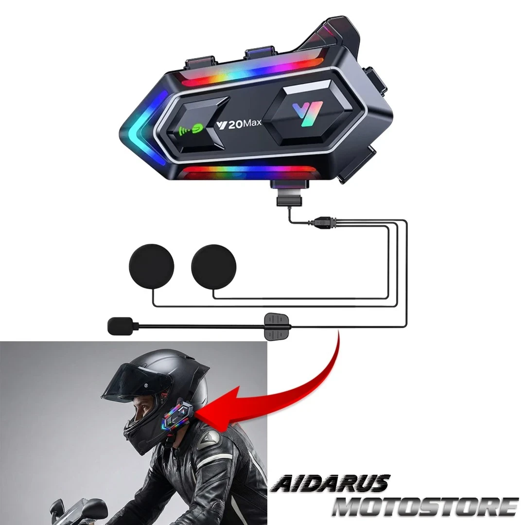 INTERCOMUNICADOR BLUETOOTH PARA CASCO DE MOTO Y20 MAX
