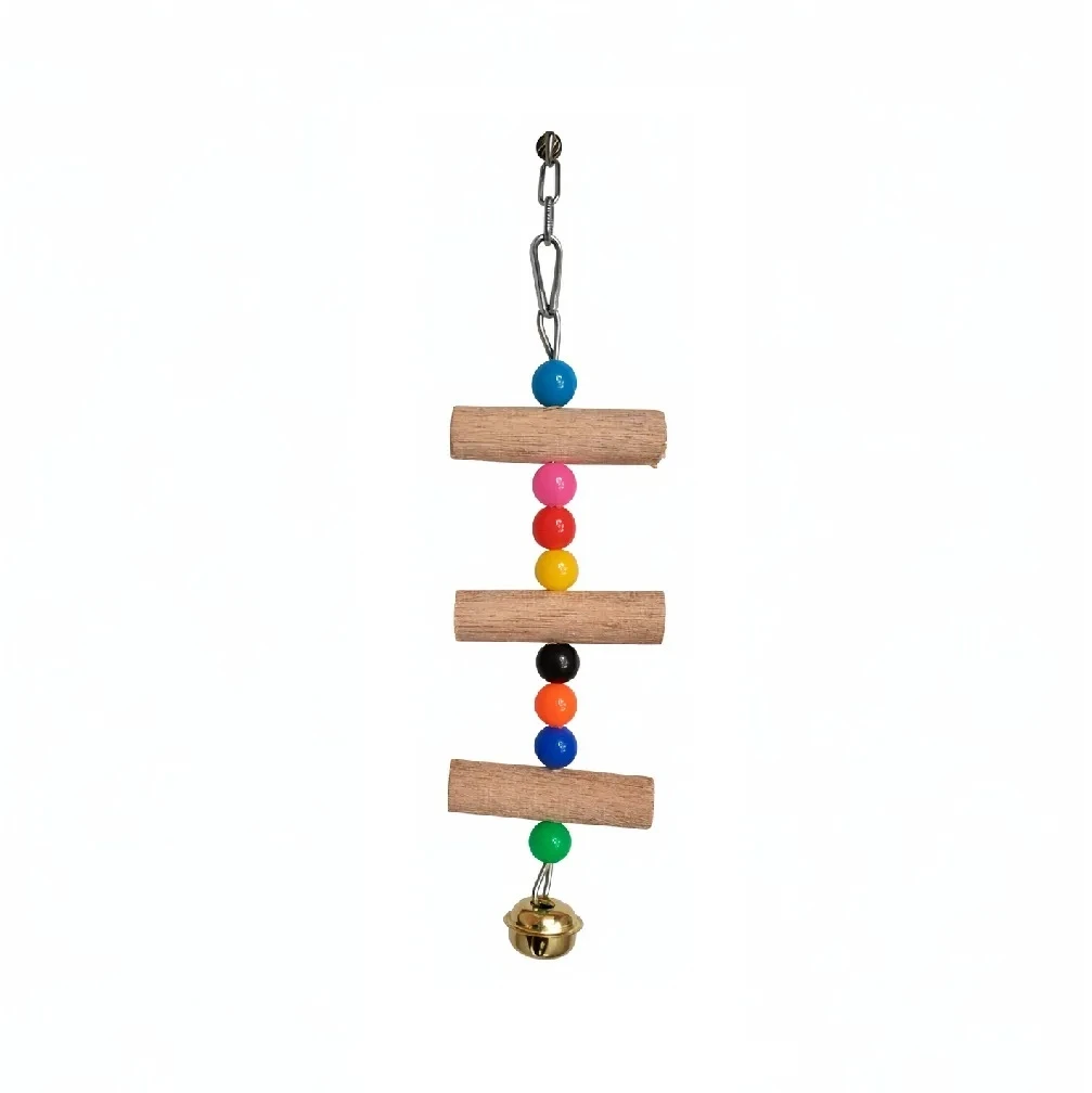 Juguete Escalera Colgante Para Aves Con Cuencas De Colores Y Cascabel