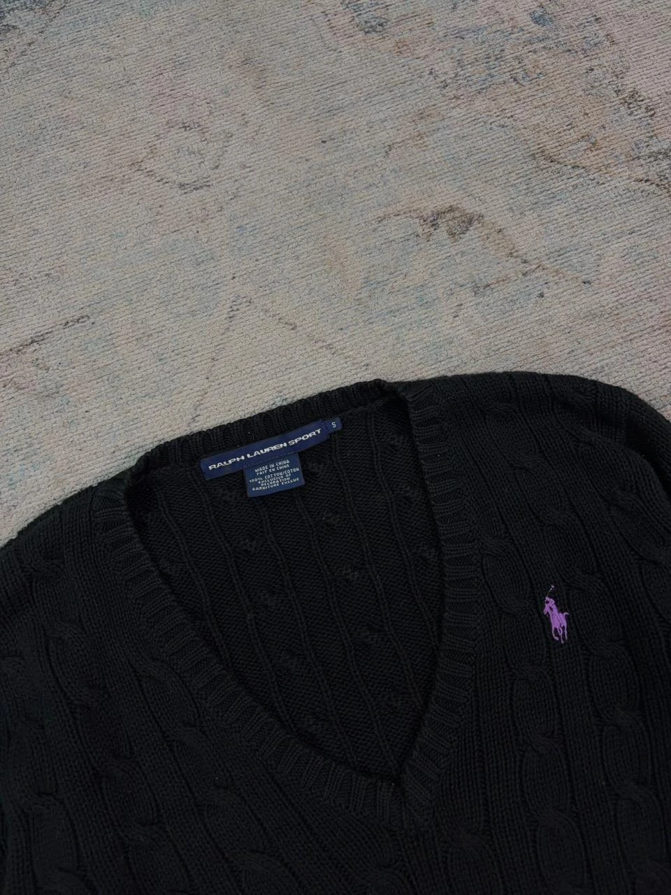 POLO RALPH LAUREN SPORT CABLE-KNIT V-NECK SWEATER 5