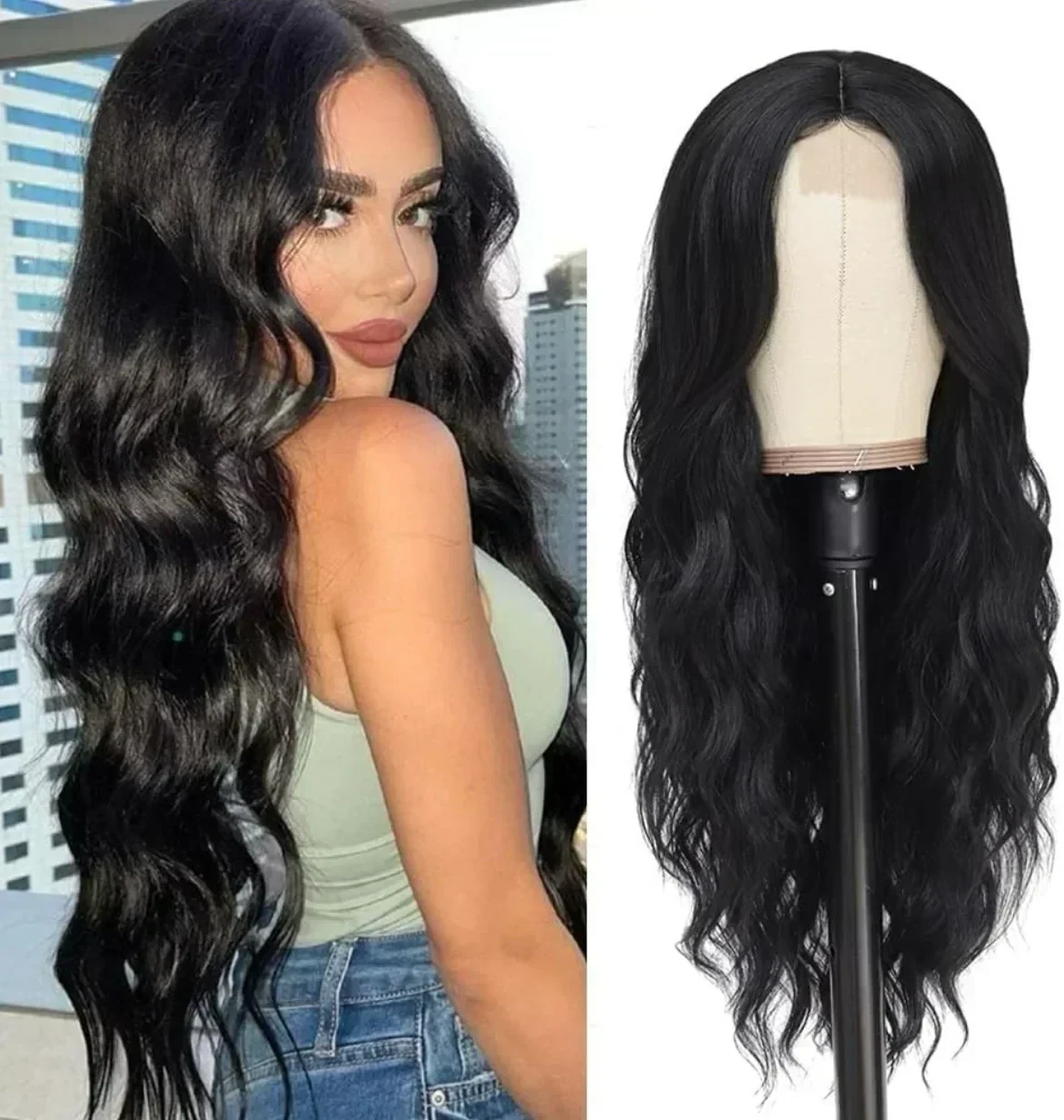 Peluca negra 26”