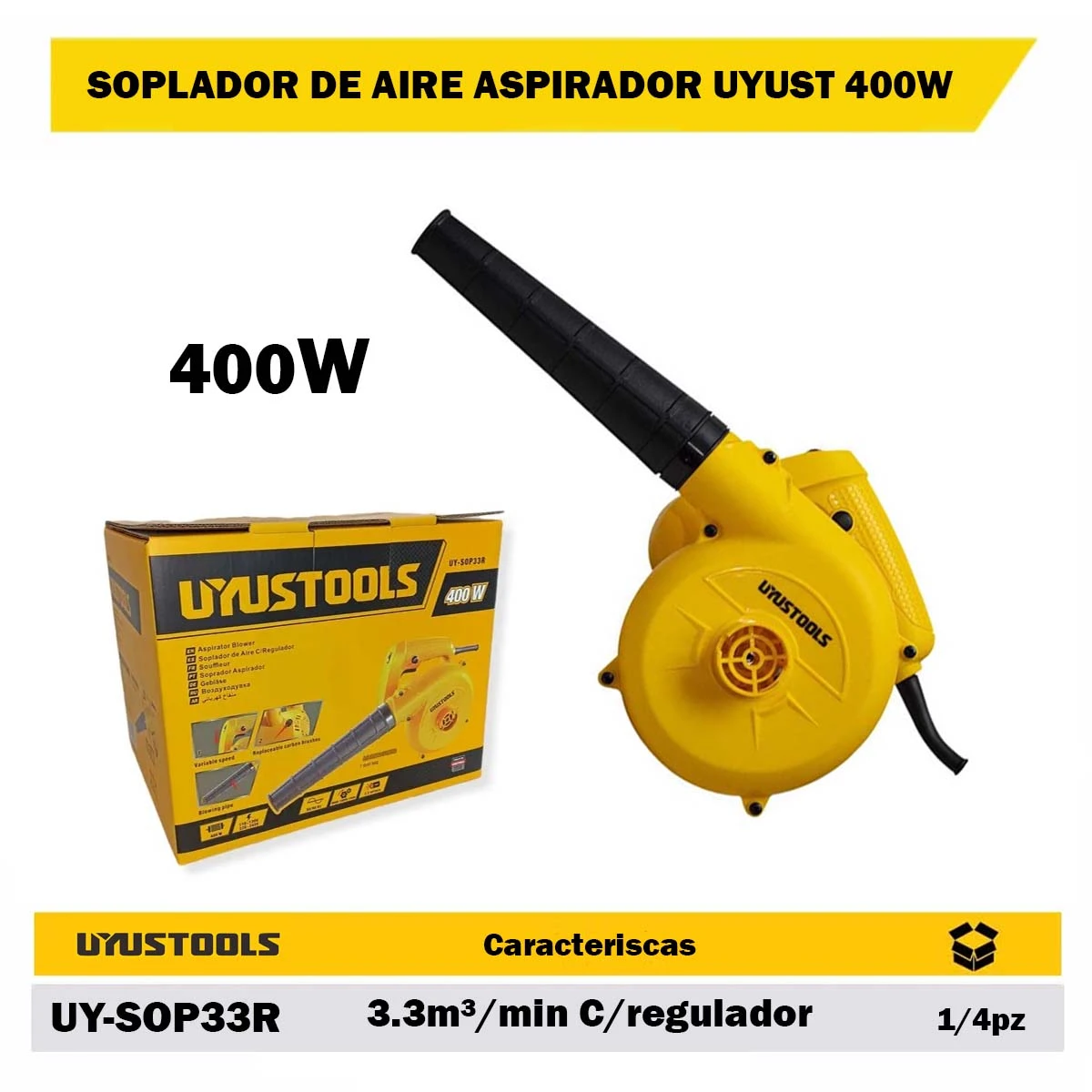 SOPLADOR DE AIRE ASPIRADOR UYUST 400W