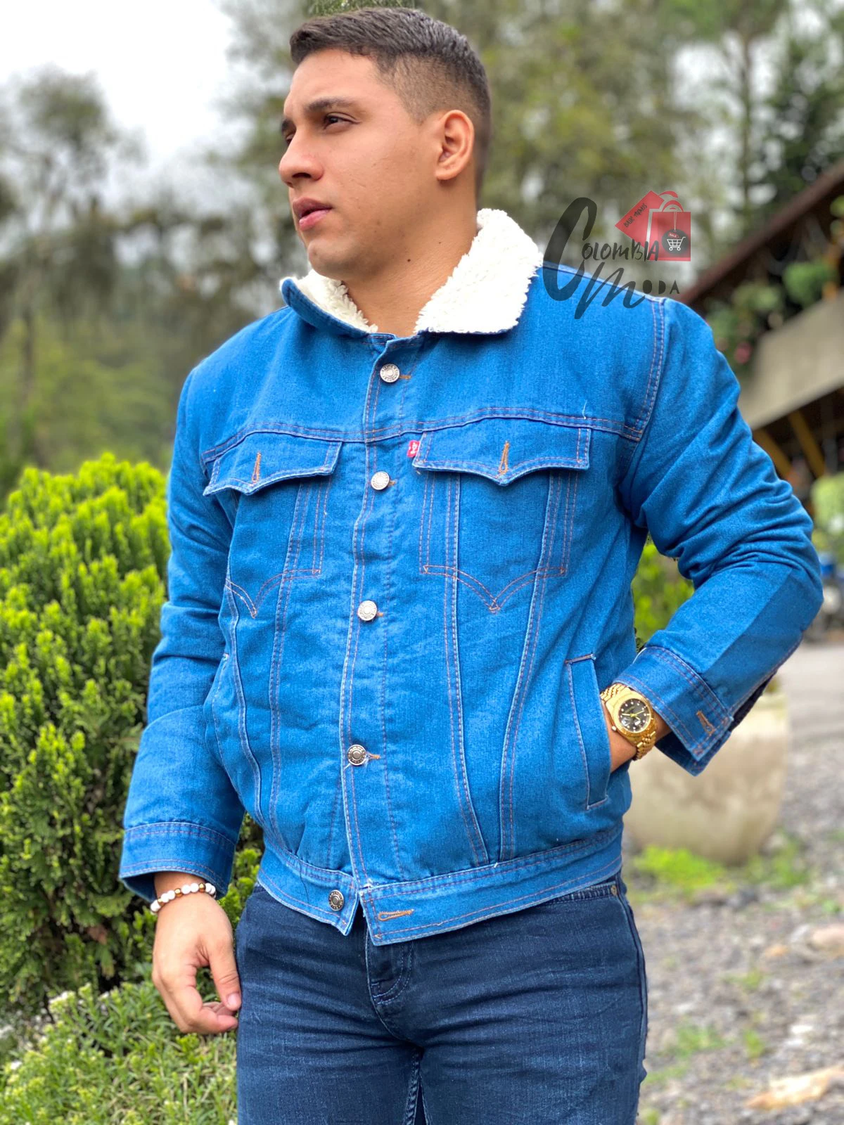 Chaqueta caballero en Jean ovejera 4