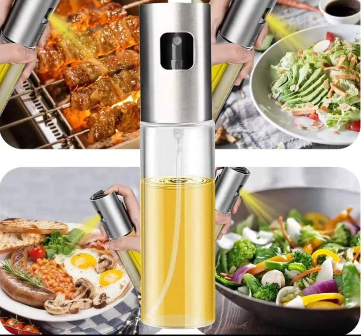 Rociador spray de aceite plateado 100ml 2