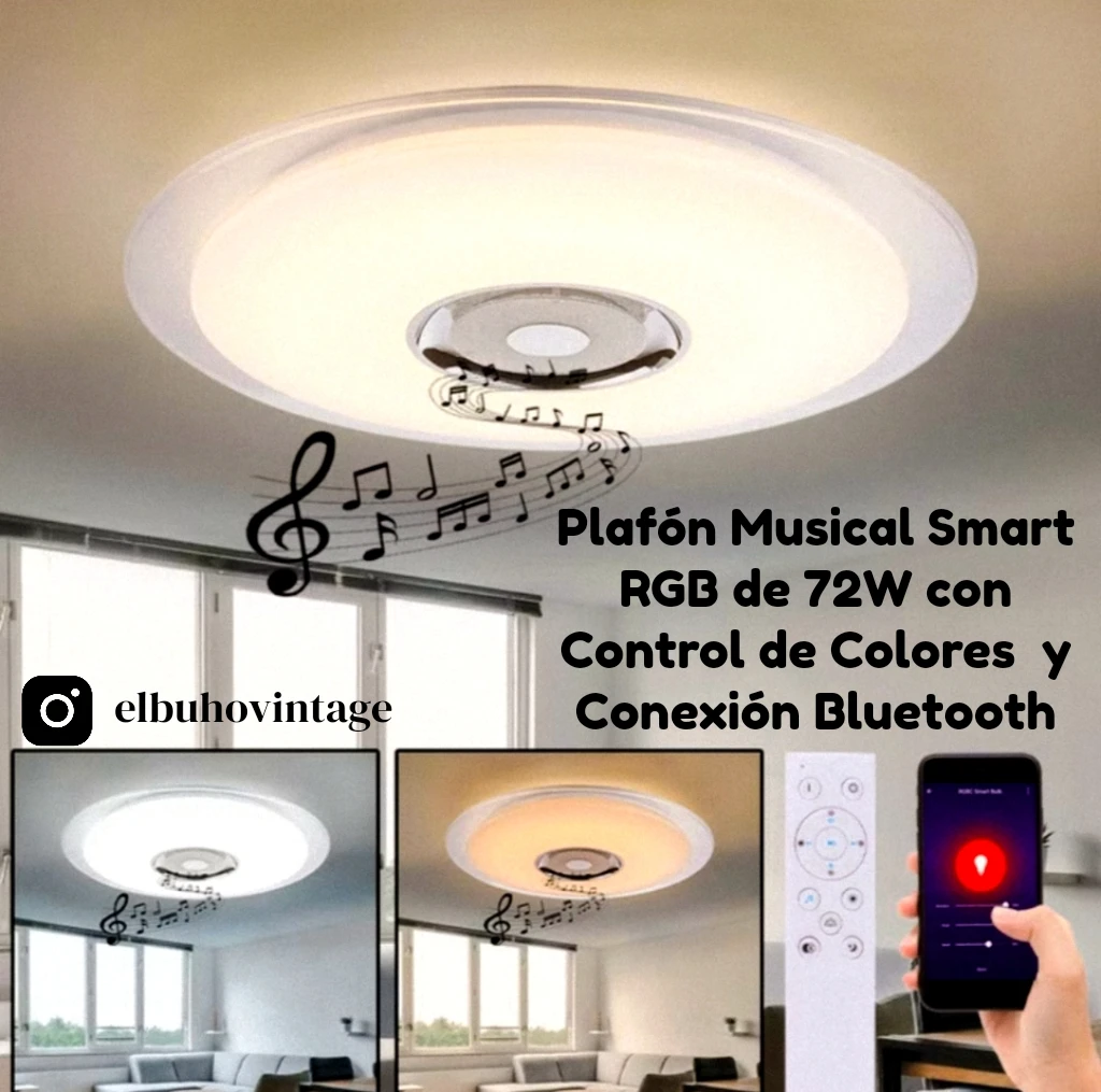 Plafón Musical Smart RGB de 72W   2