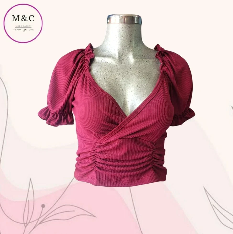Blusa casual manga corta 