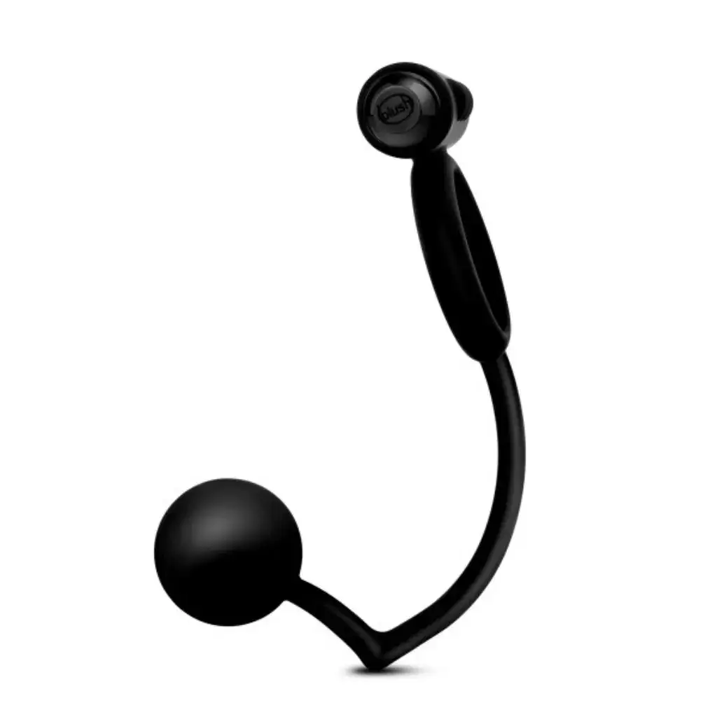 Silicone Anal Ball with Vibrating C-Ring Black 3