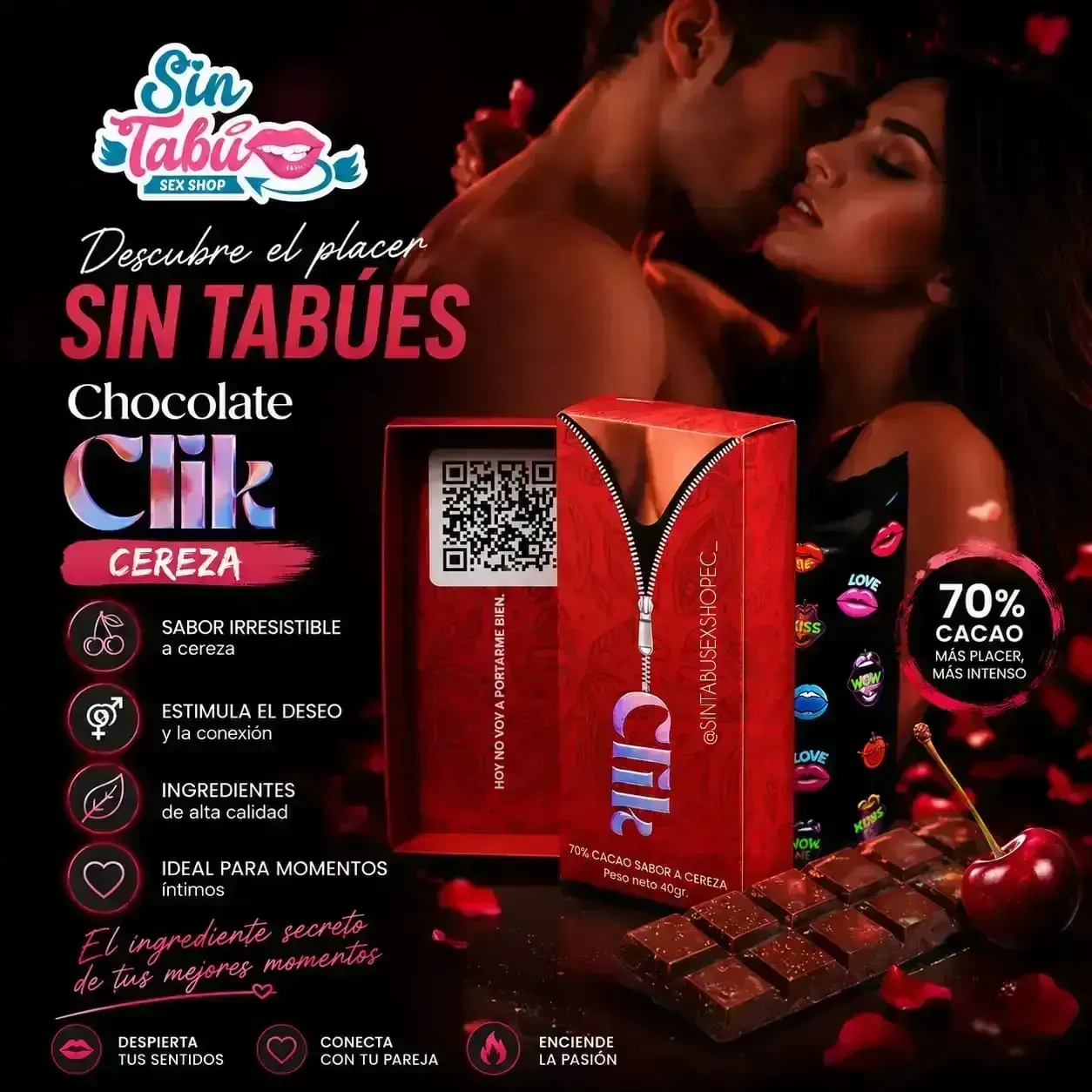 CHOCOLATE ESTIMULANTE SABOR A CEREZA 