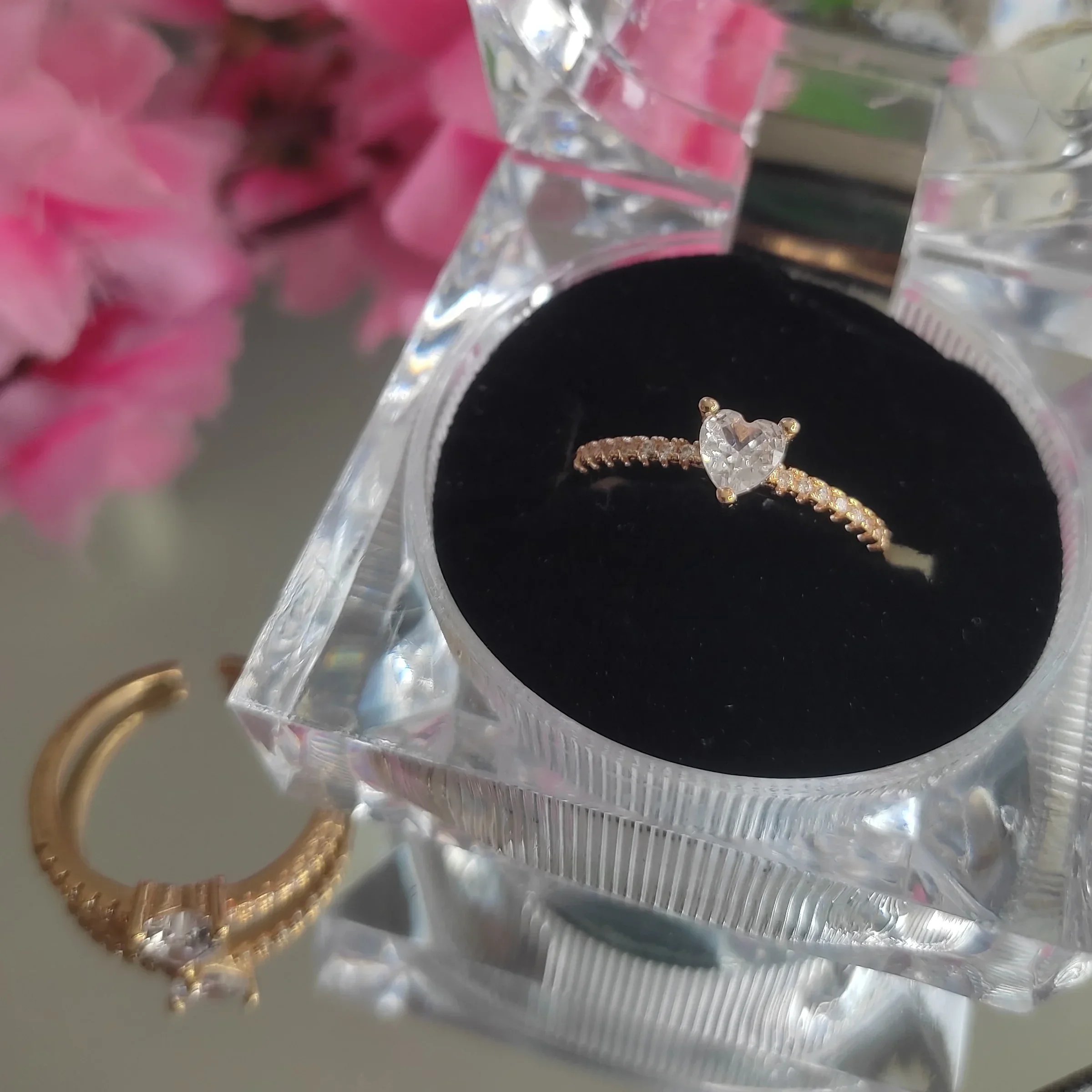 ANILLO AJUSTABLE CORAZON BRILLANTE 