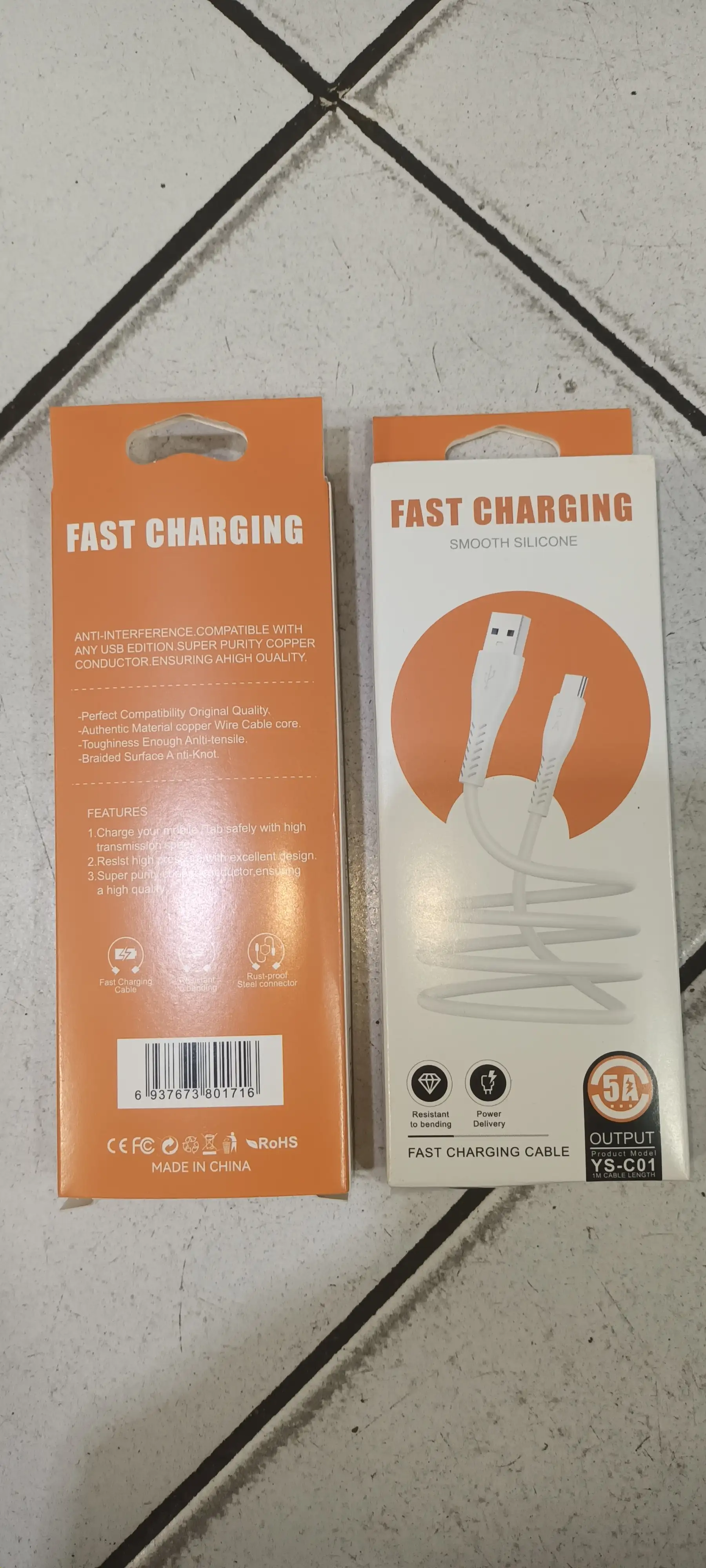 Cable tipo c de 5 A de carga rapida